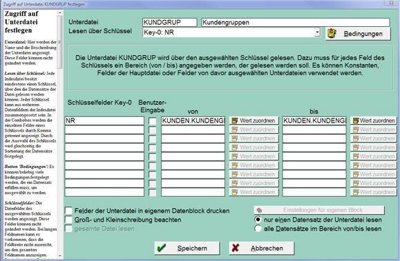 Zugriff auf Unterdatei festlegen